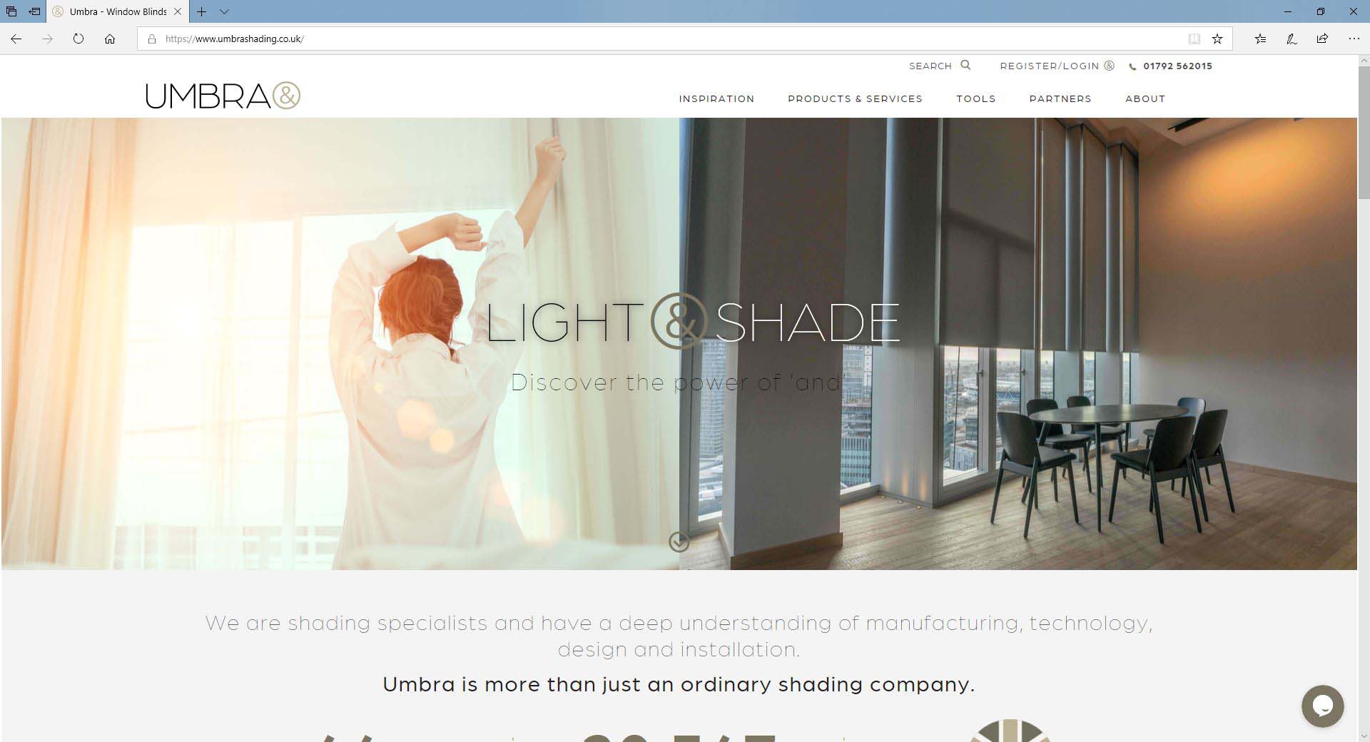 umbra website main page