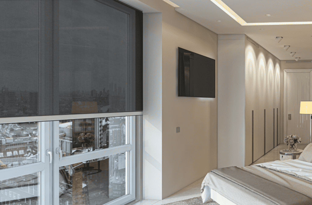 fly screen blind in hotel room