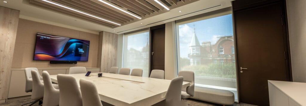 High end office fitted with Evolve motorized blinds