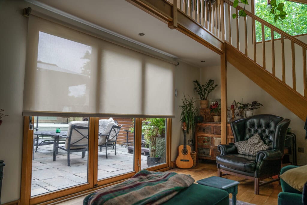 Evolve Zero roller blind installed in a cosy annex